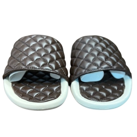 APL Lusso Slide Shoes Quilted Slip On Sandals Men’s Size 10 Chocolate/Pristine - Picture 10 of 16